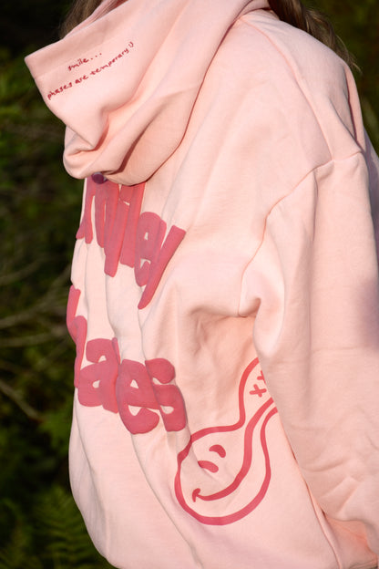 "Smiley Phases" Hoodie - Bubblegum