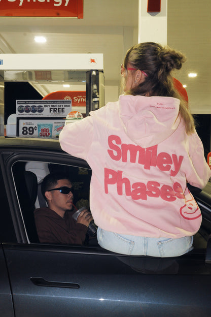 "Smiley Phases" Hoodie - Bubblegum