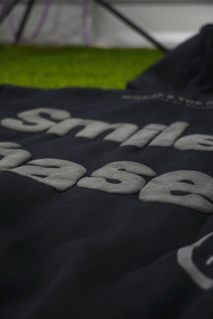"Smiley Phases" Hoodie- Carbon Black