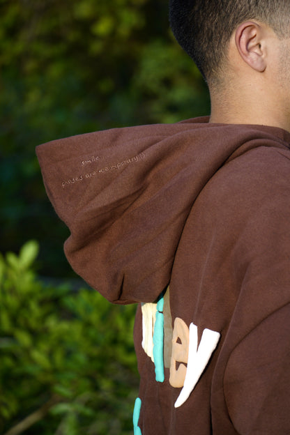 "Smiley Phases" Hoodie - Cosmic Brownie