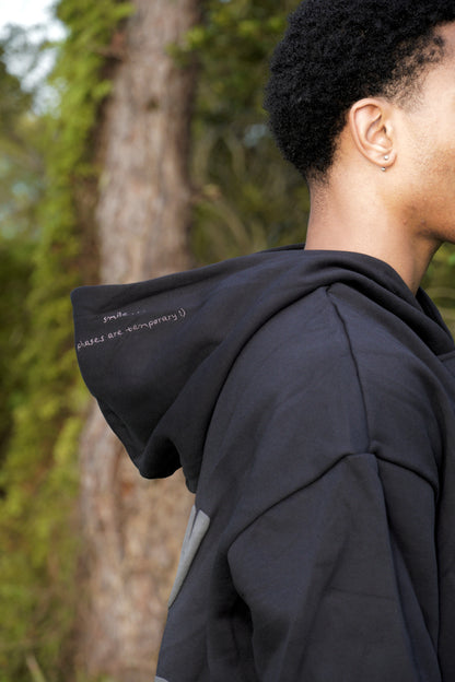 "Smiley Phases" Hoodie- Carbon Black