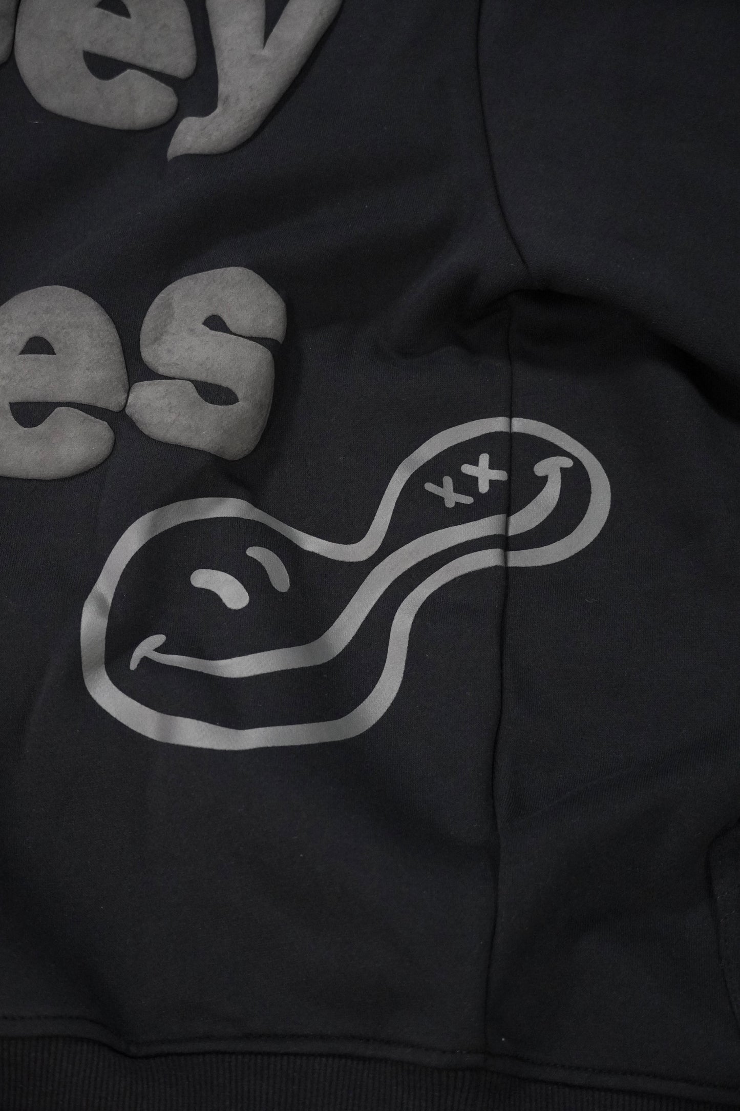 "Smiley Phases" Hoodie- Carbon Black